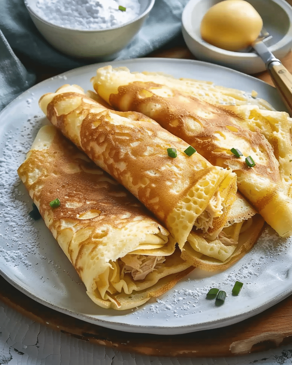 Leftover Chicken Crepes