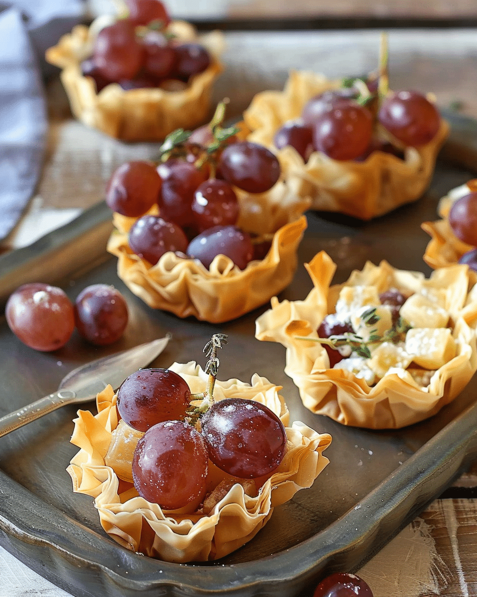Roasted Grapes Phyllo Cups