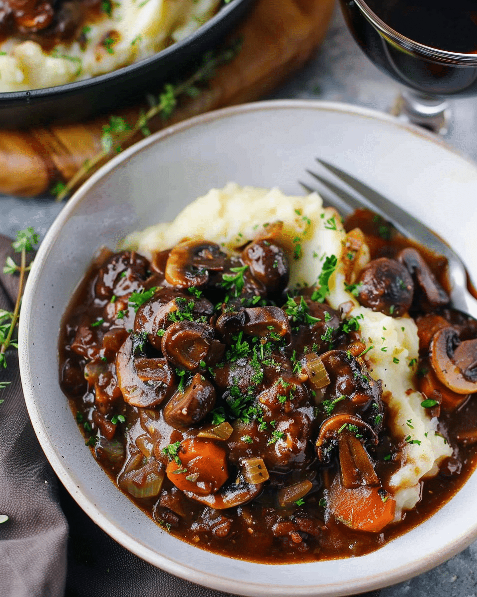 Vegan Mushroom Bourguignon