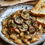 Dijon Gravy with Mushrooms and Beans