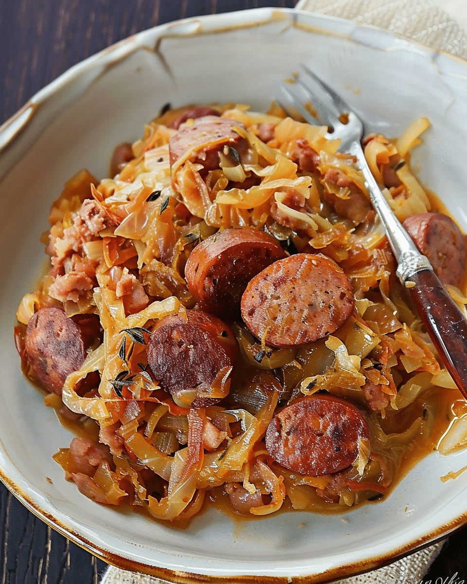 Stewed Cabbage and Sausage