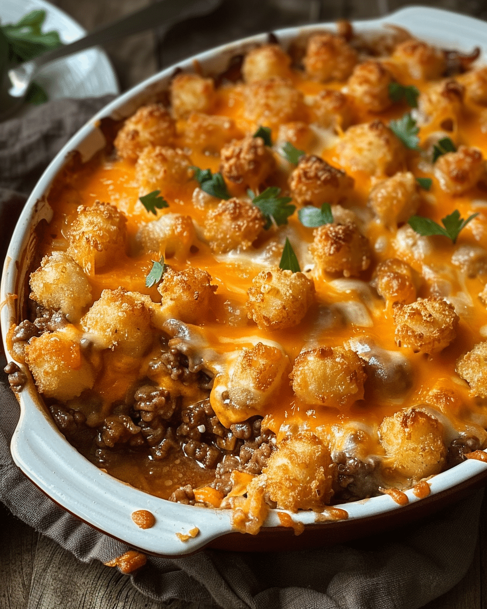 Tater Tot Casserole with Ground Beef