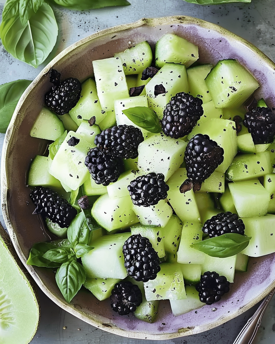 Blackberry Honeydew Salad with Basil