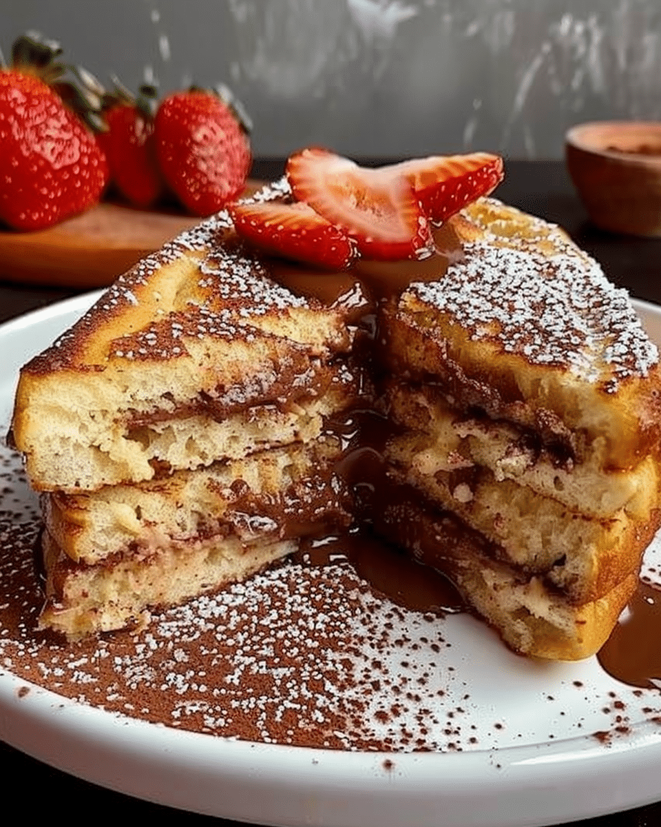 Chocolate Stuffed Brioche French Toast