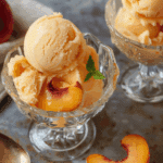 Creamy Sorbet With Fresh Peaches