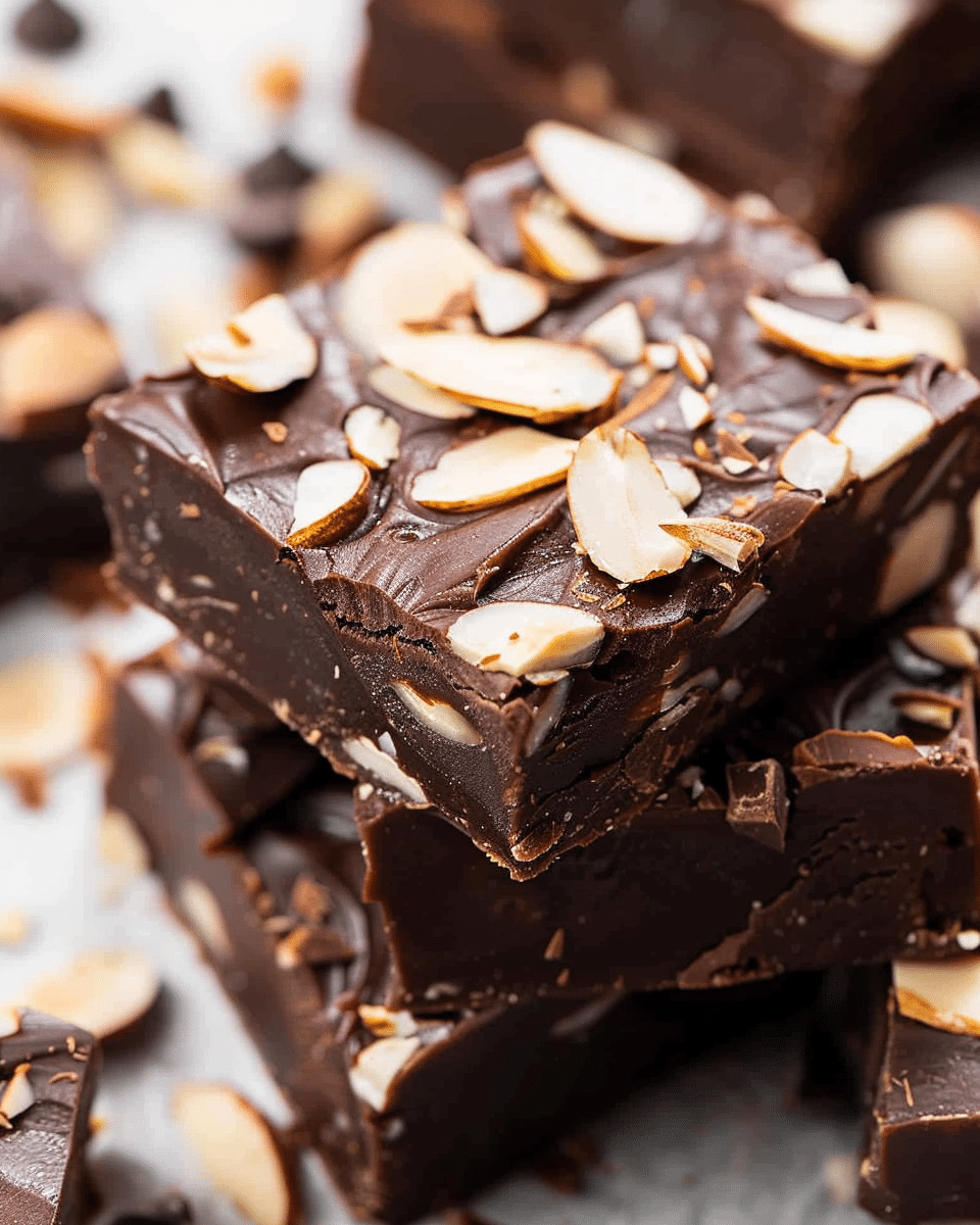 Dark Chocolate Fudge with Almonds