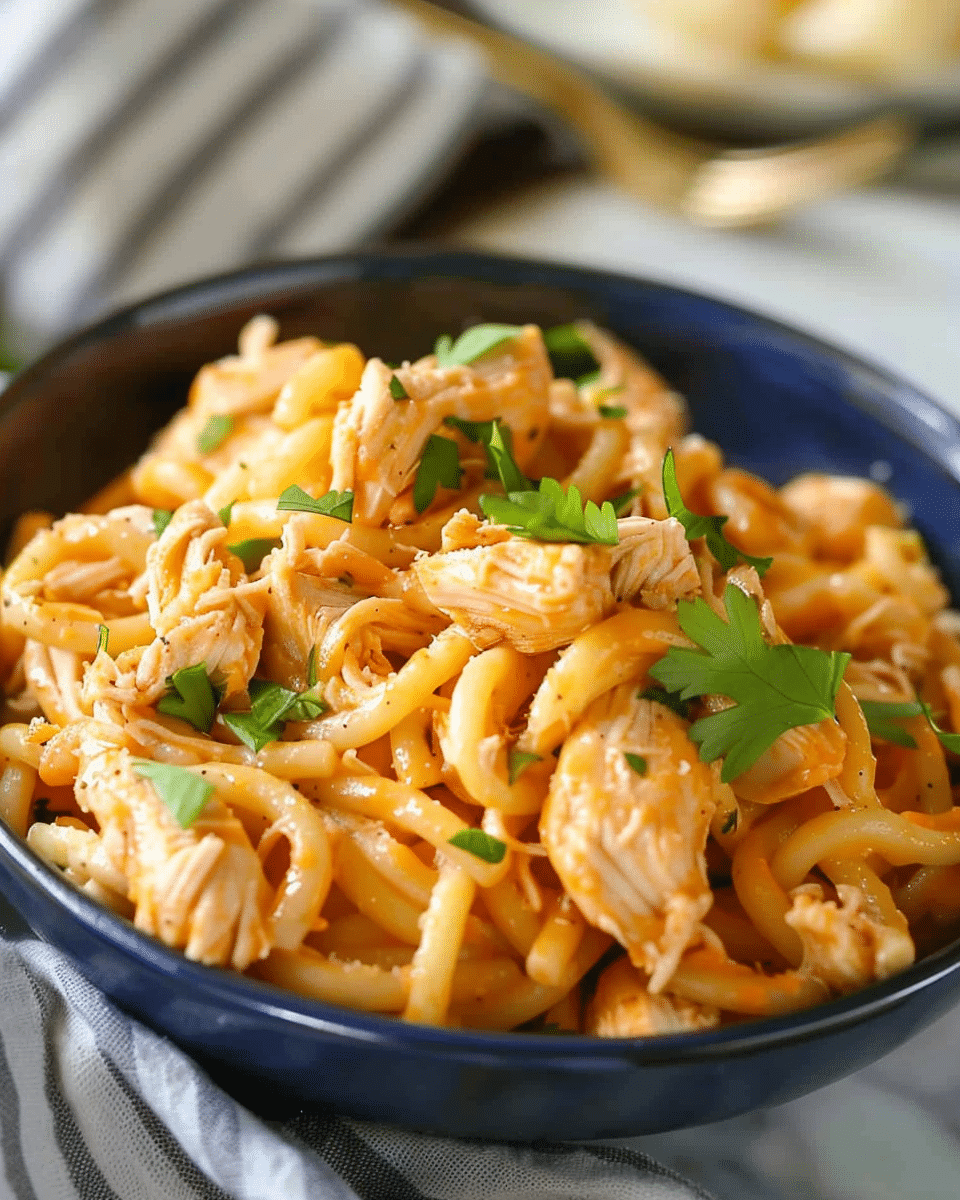 Pressure Cooker Buffalo Chicken Pasta