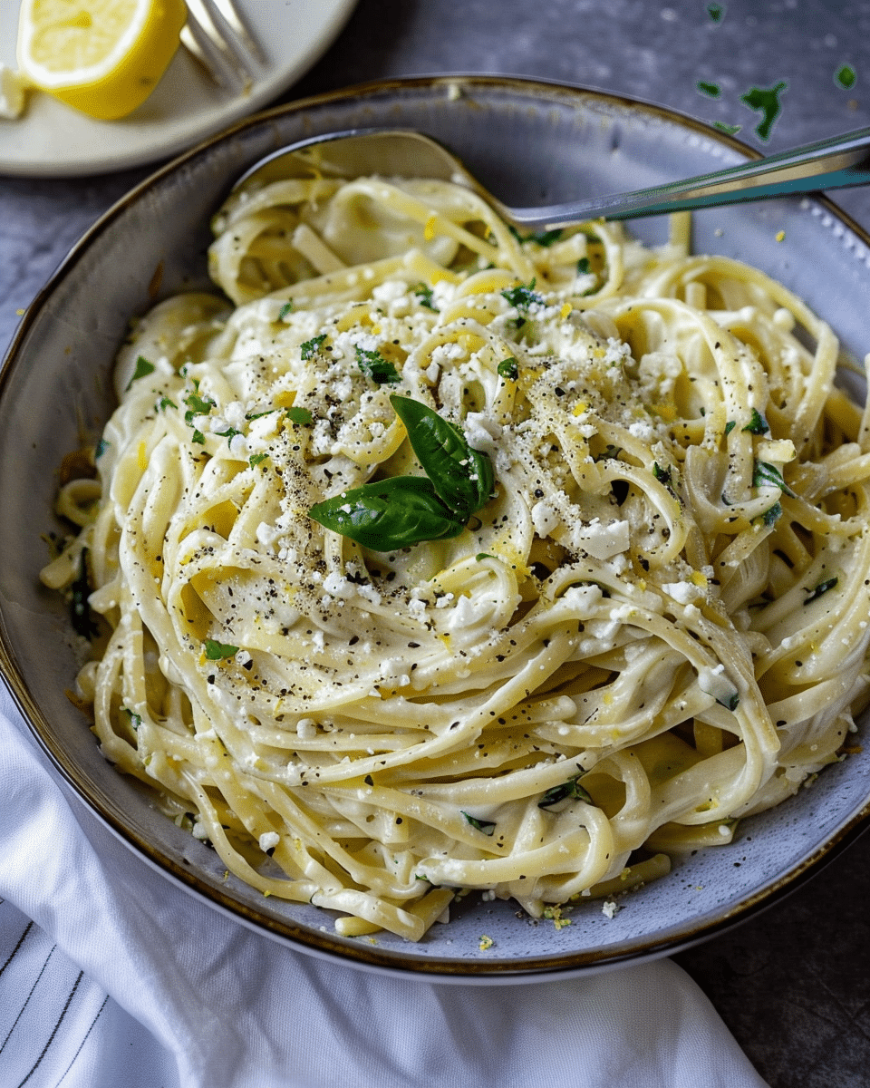 Creamy Lemon Feta Pasta