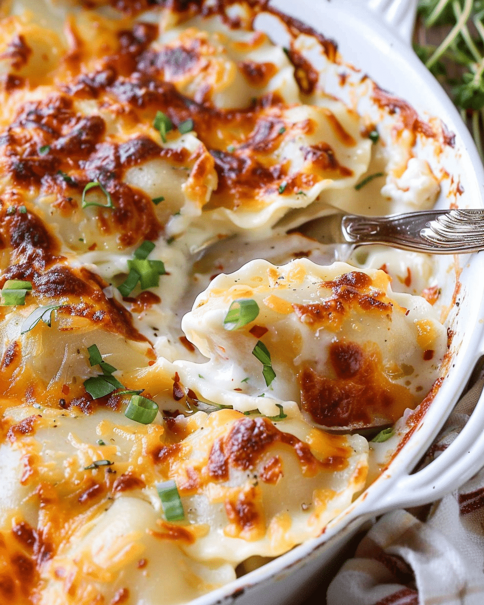 Cheesy Pierogi Casserole