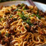 Mongolian Ground Beef Noodles