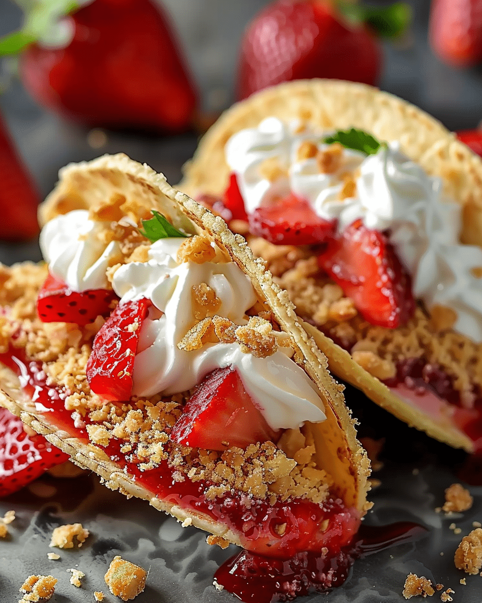 Strawberry Crunch Cheesecake Tacos