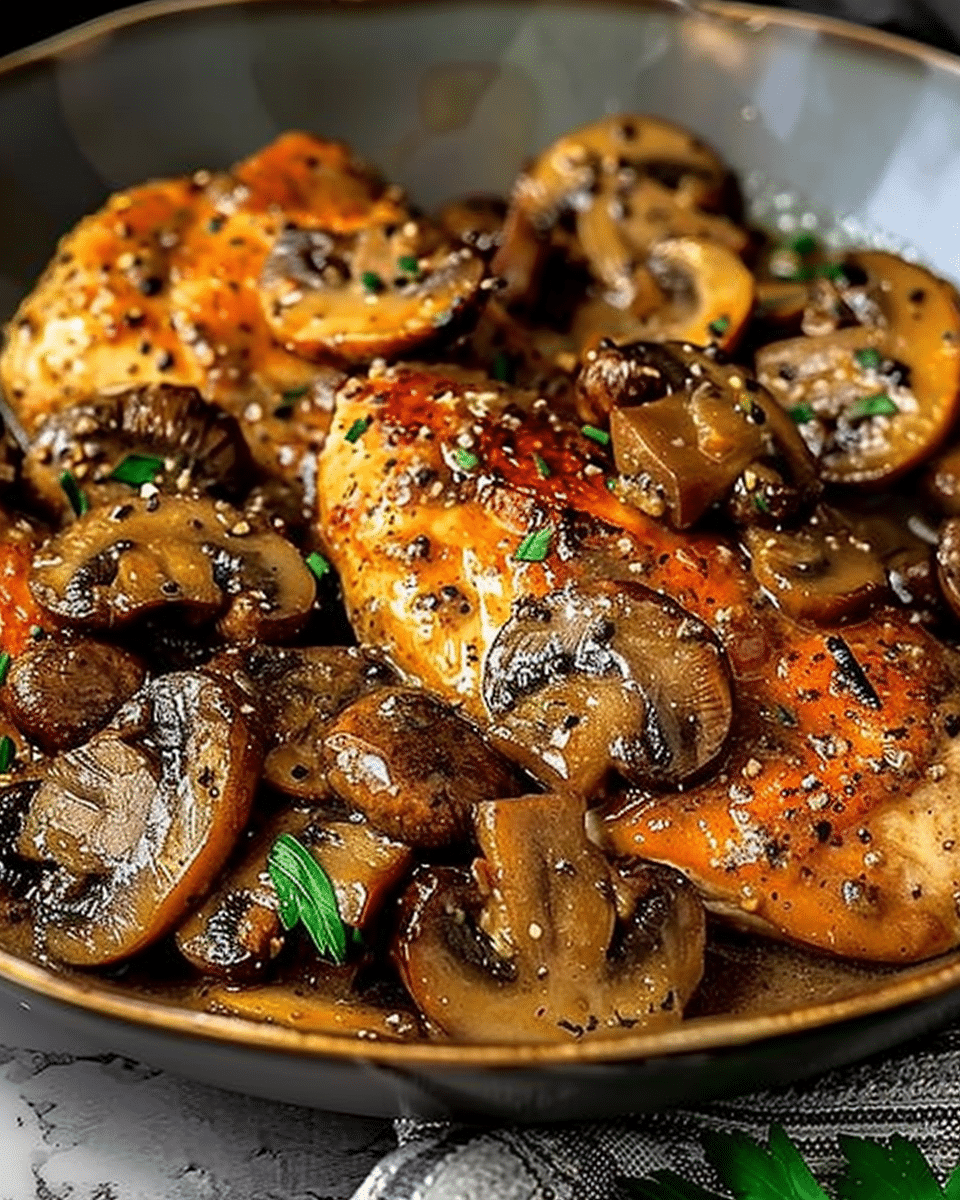 Black Pepper Chicken with Mushrooms