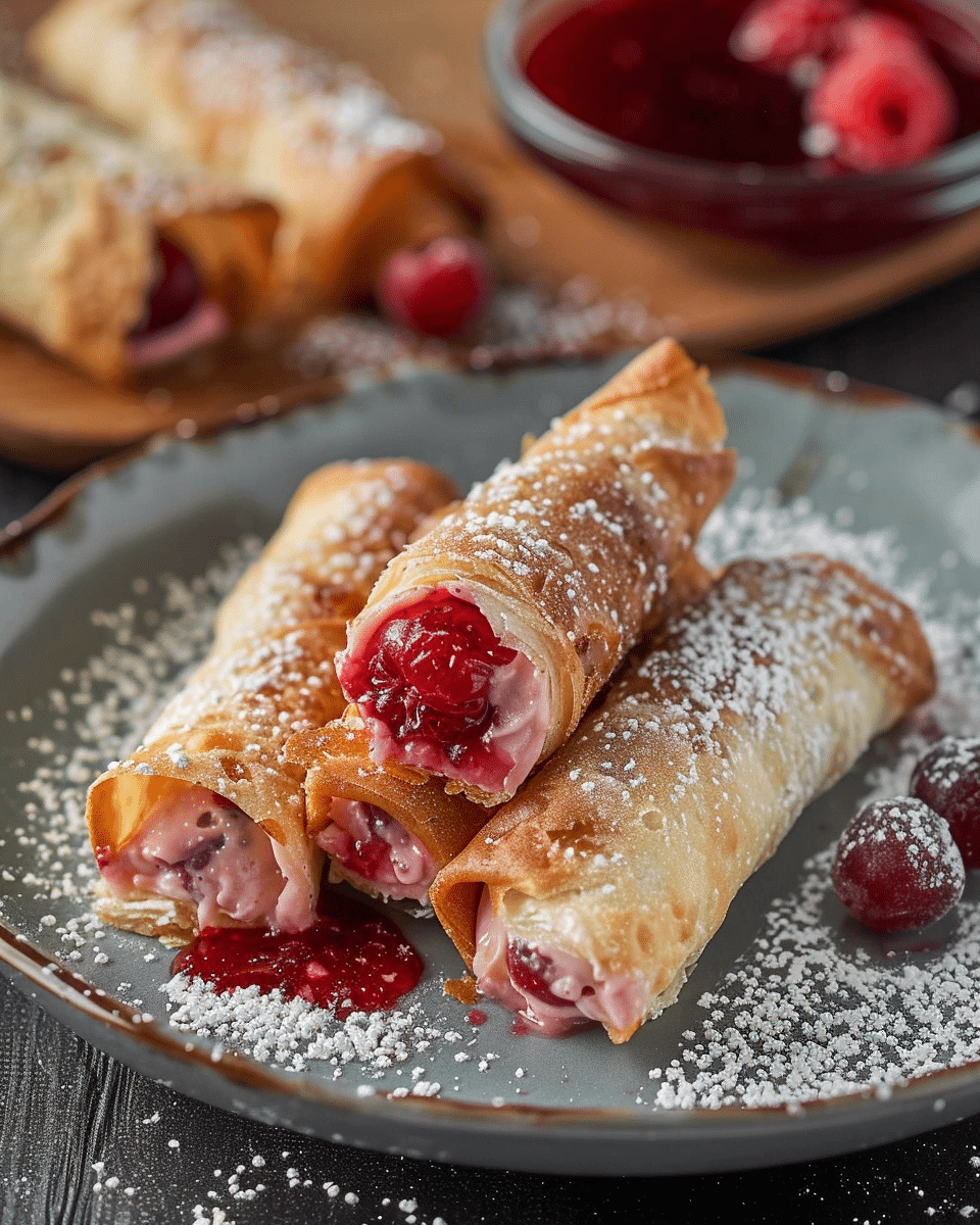 Cherry Cheesecake Egg Rolls