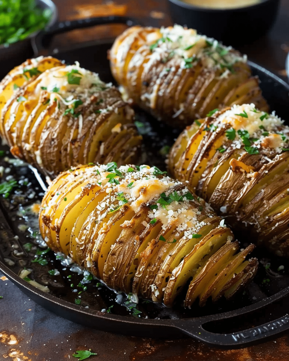 Garlic Parmesan Hasselback Potatoes