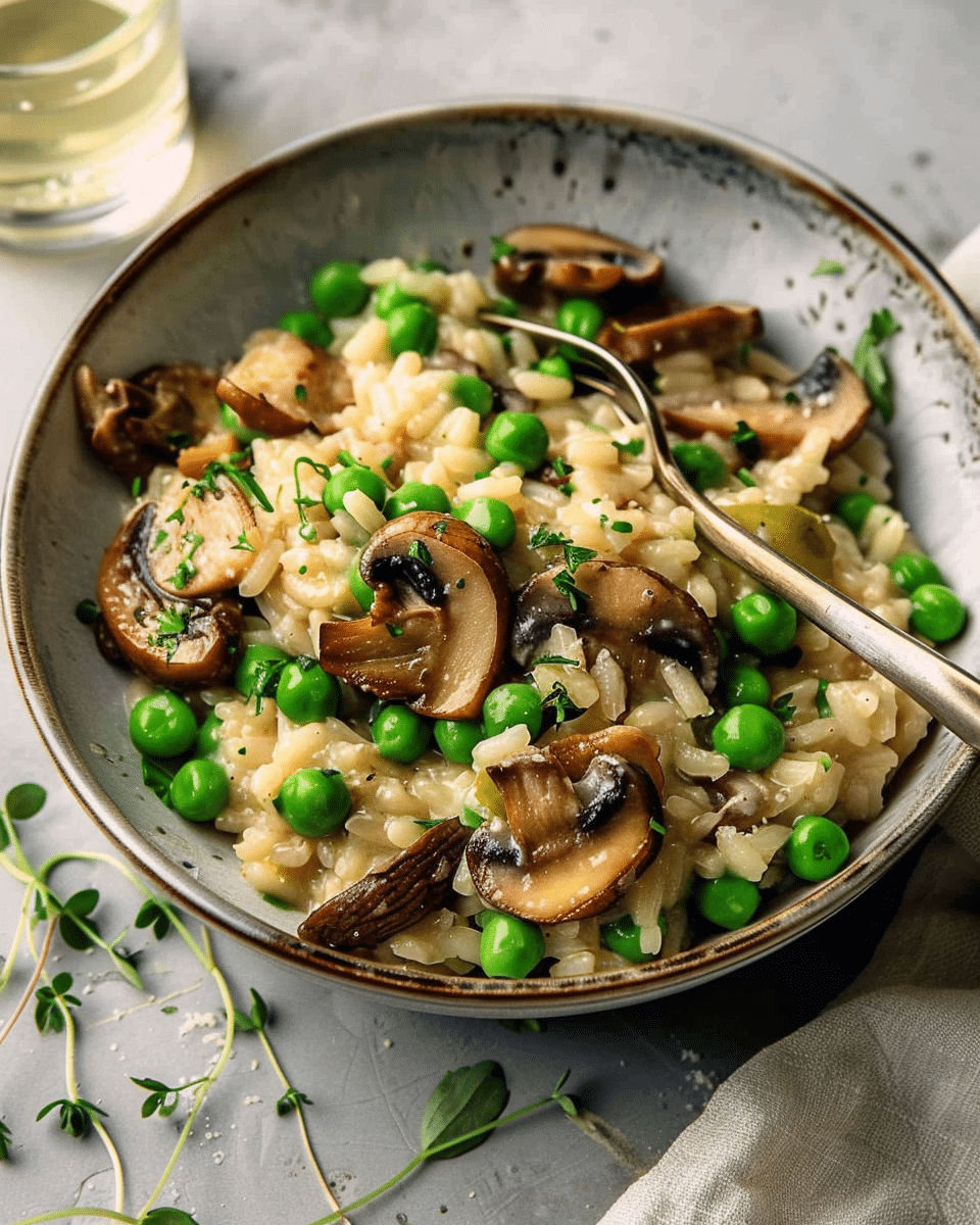 Creamy Mushroom Pea Risotto