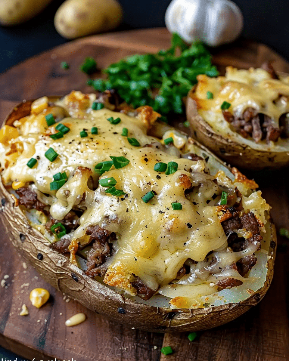 Philly Cheesesteak Baked Potato