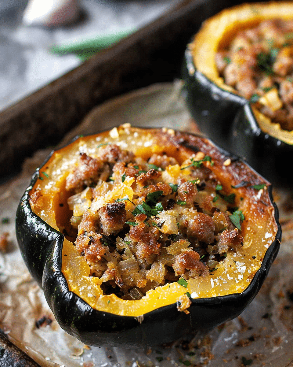 Sausage Stuffed Acorn Squash