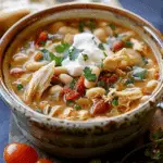Crockpot Mediterranean White Chicken Chili