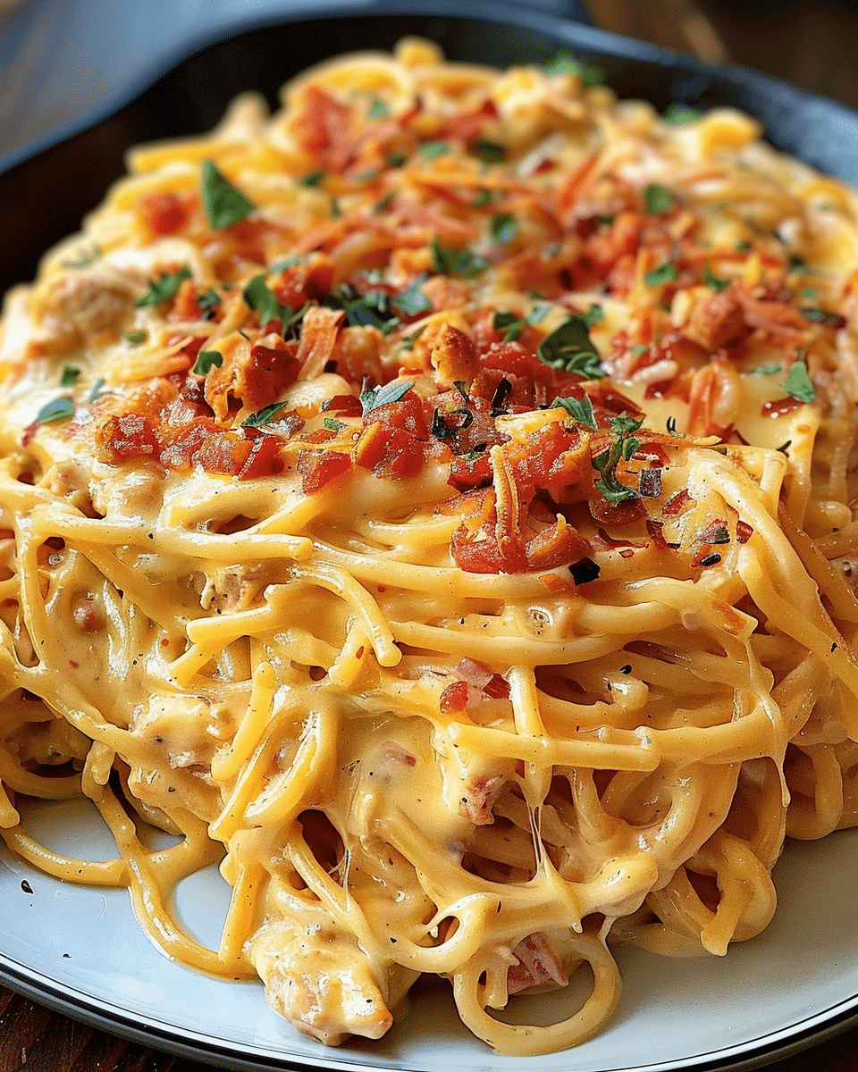 Spicy Southern Cheesy Chicken Spaghetti