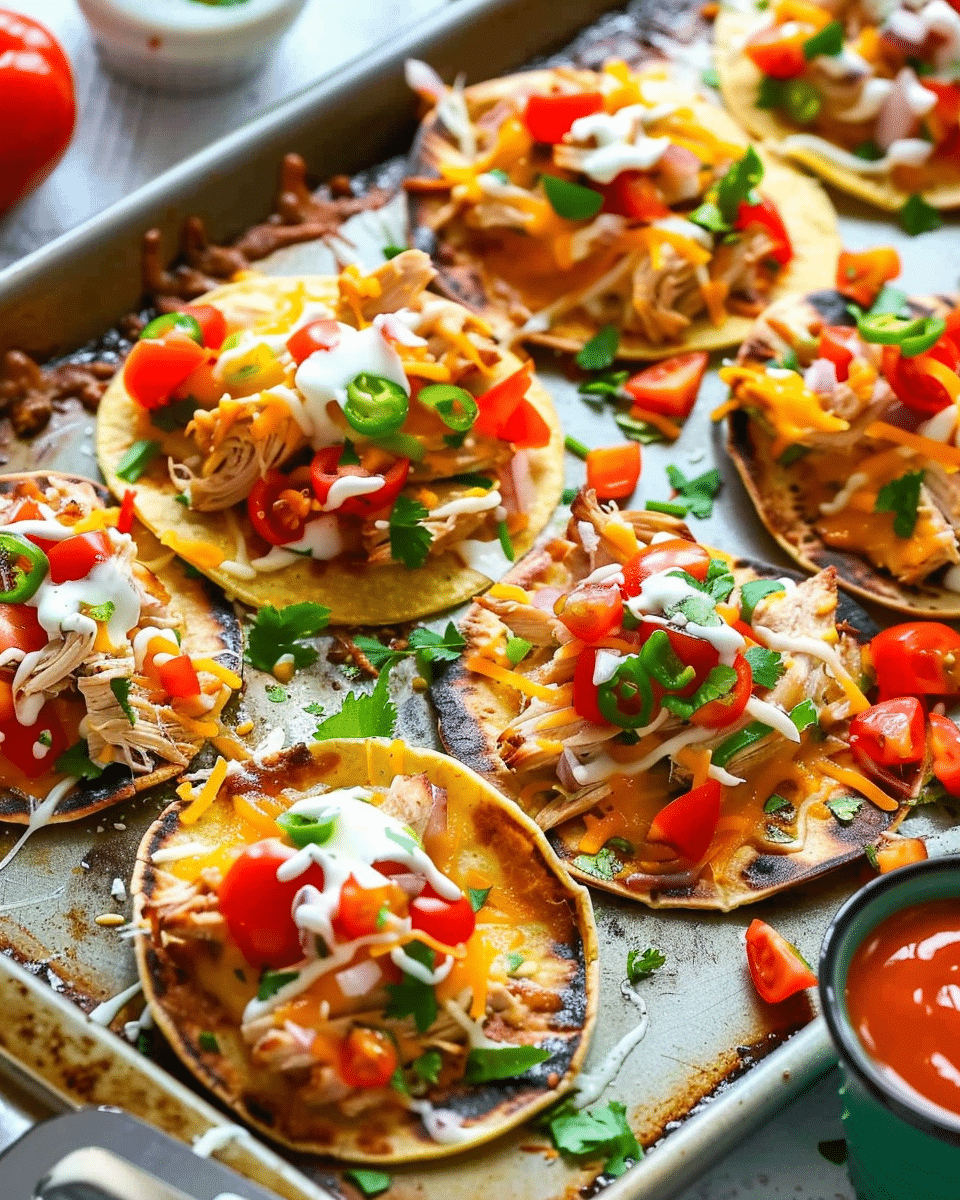 Mini Sheet Pan Chicken Tostadas