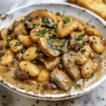 Dijon Gravy with Mushrooms and Beans