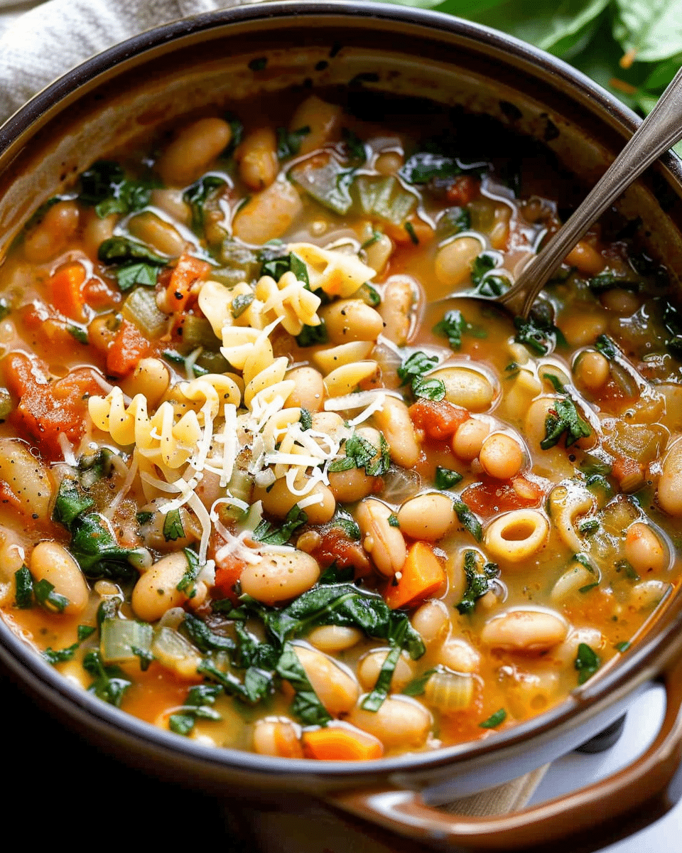 Hearty Italian White Bean Soup with Pasta