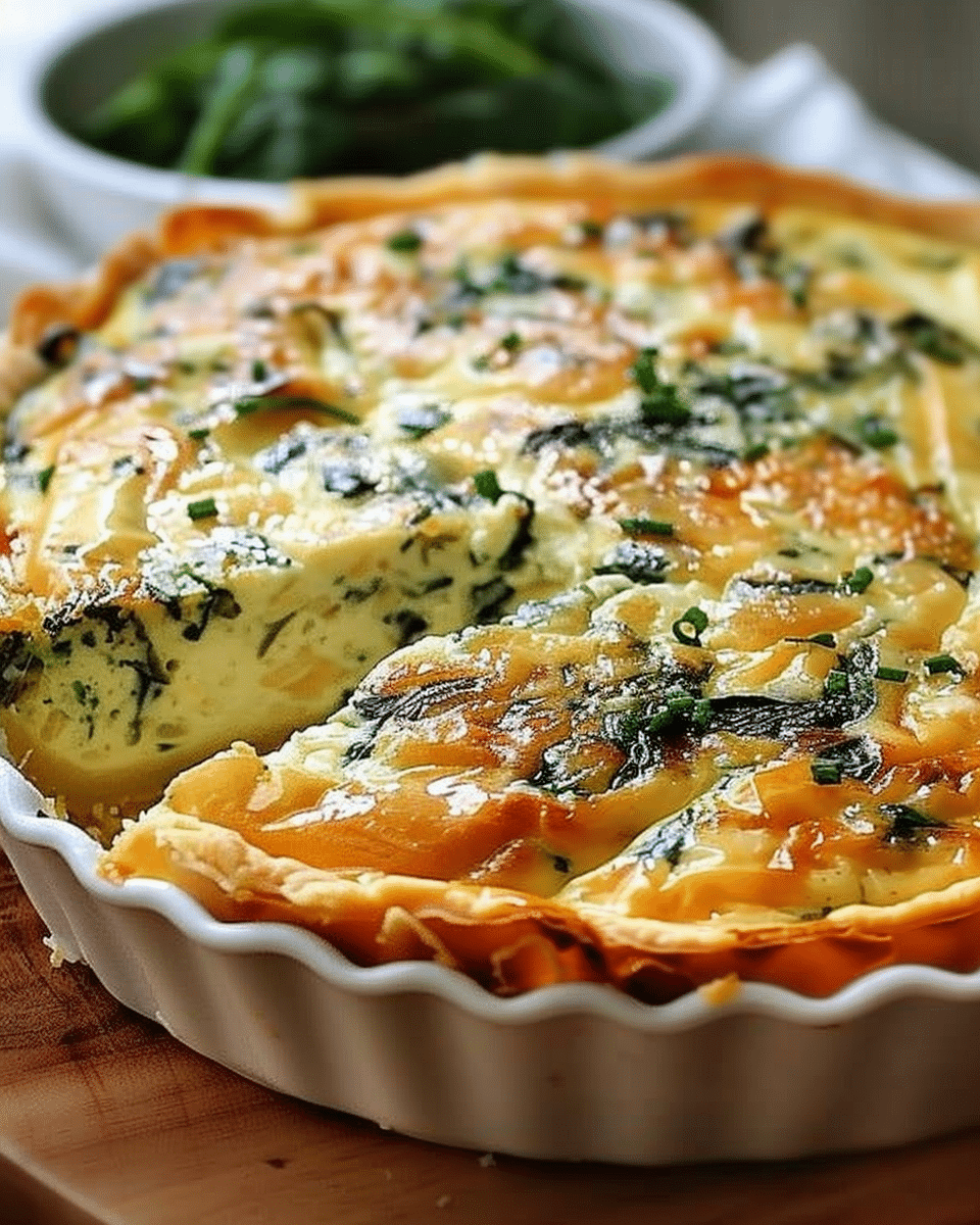 Cottage Cheese & Spinach Crustless Quiche