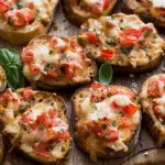 Crispy Cheese Bruschetta Bites