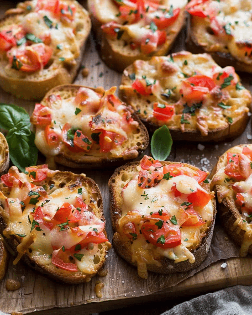 Crispy Cheese Bruschetta Bites