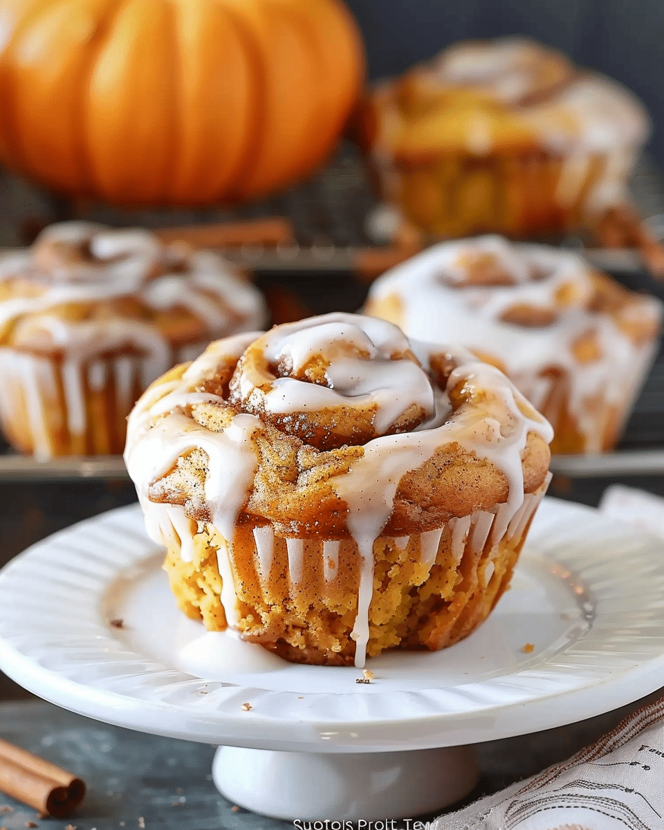 Pumpkin Cinnamon Roll Muffins