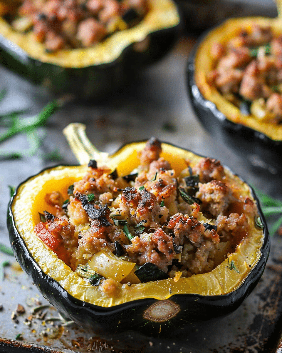 Sausage Stuffed Acorn Squash
