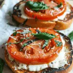 Tomato Basil Mozzarella Bagel Toast