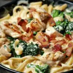 Creamy Garlic Butter Chicken Alfredo, Broccoli & Spinach