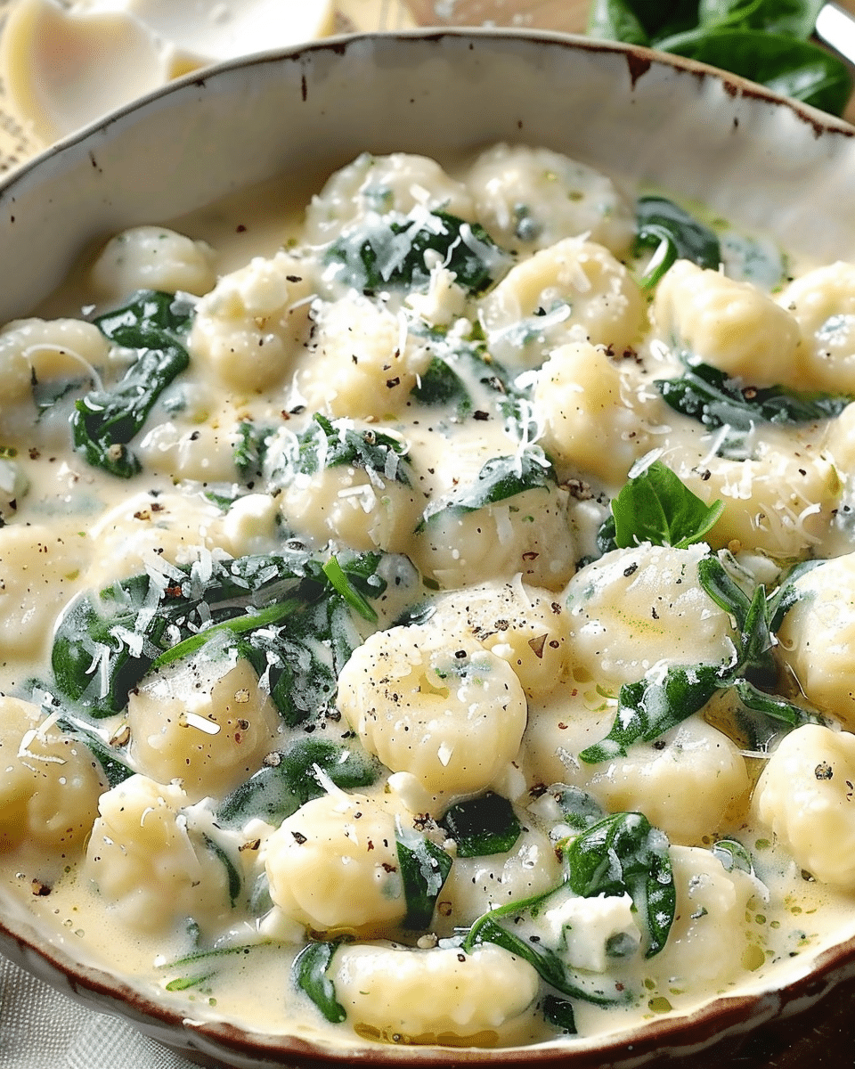 Gorgonzola Gnocchi with Spinach