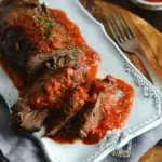 Italian Roast Beef with Roasted Red Pepper Sauce