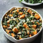 Sweet Potato Casserole with Black Beans, Kale and Quinoa