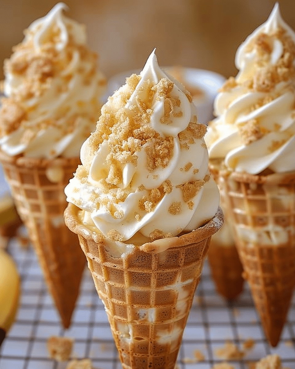 Banana Pudding Cheesecake Cones