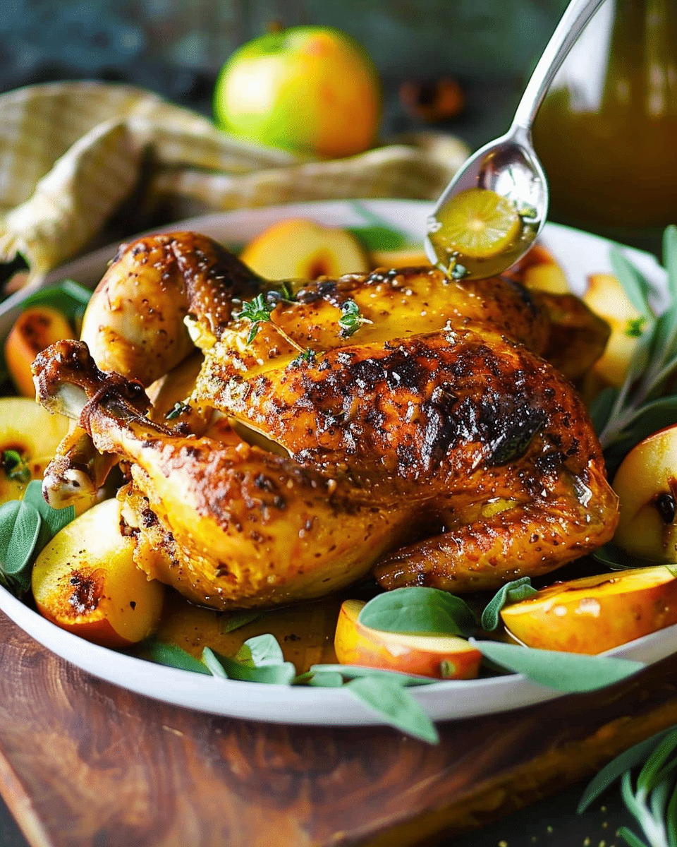 Roasted Apple Cider Spatchcock Chicken