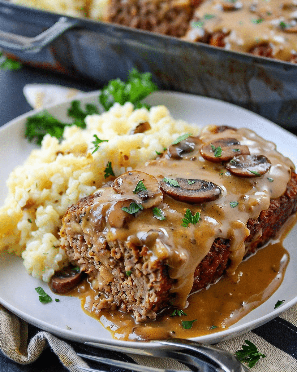 Meatloaf with Mushroom Gravy
