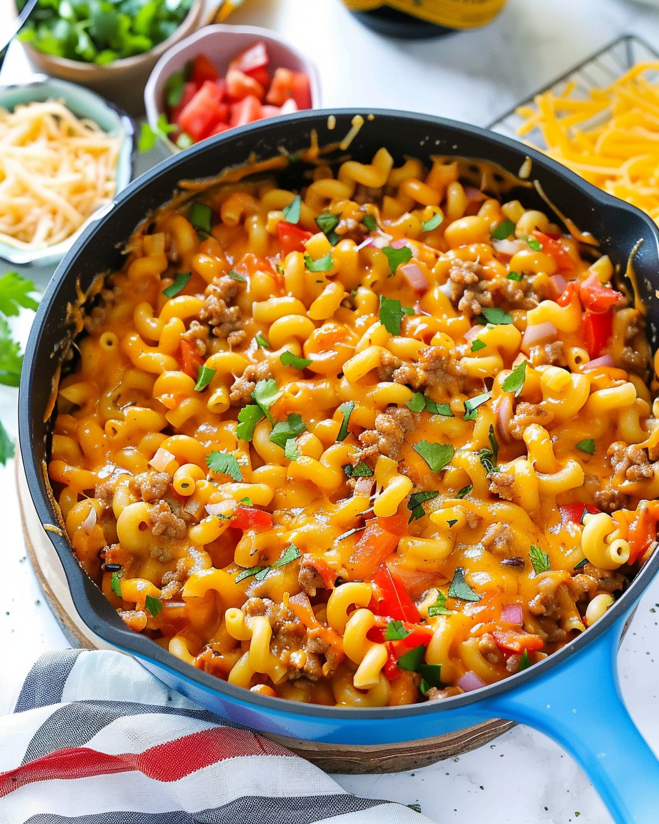 One Pot Taco Macaroni and Cheese