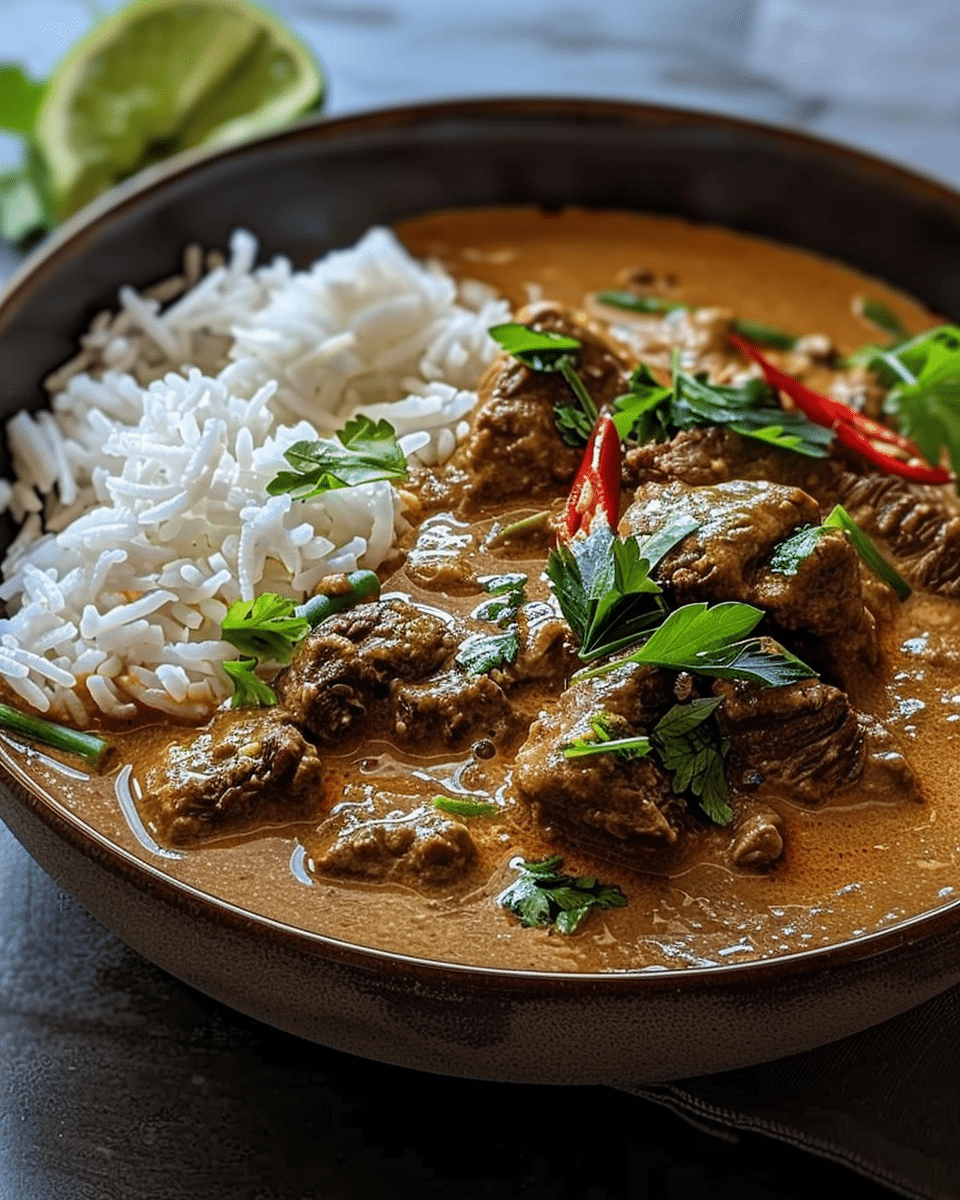 Panang Beef Curry in a Rich Coconut Sauce