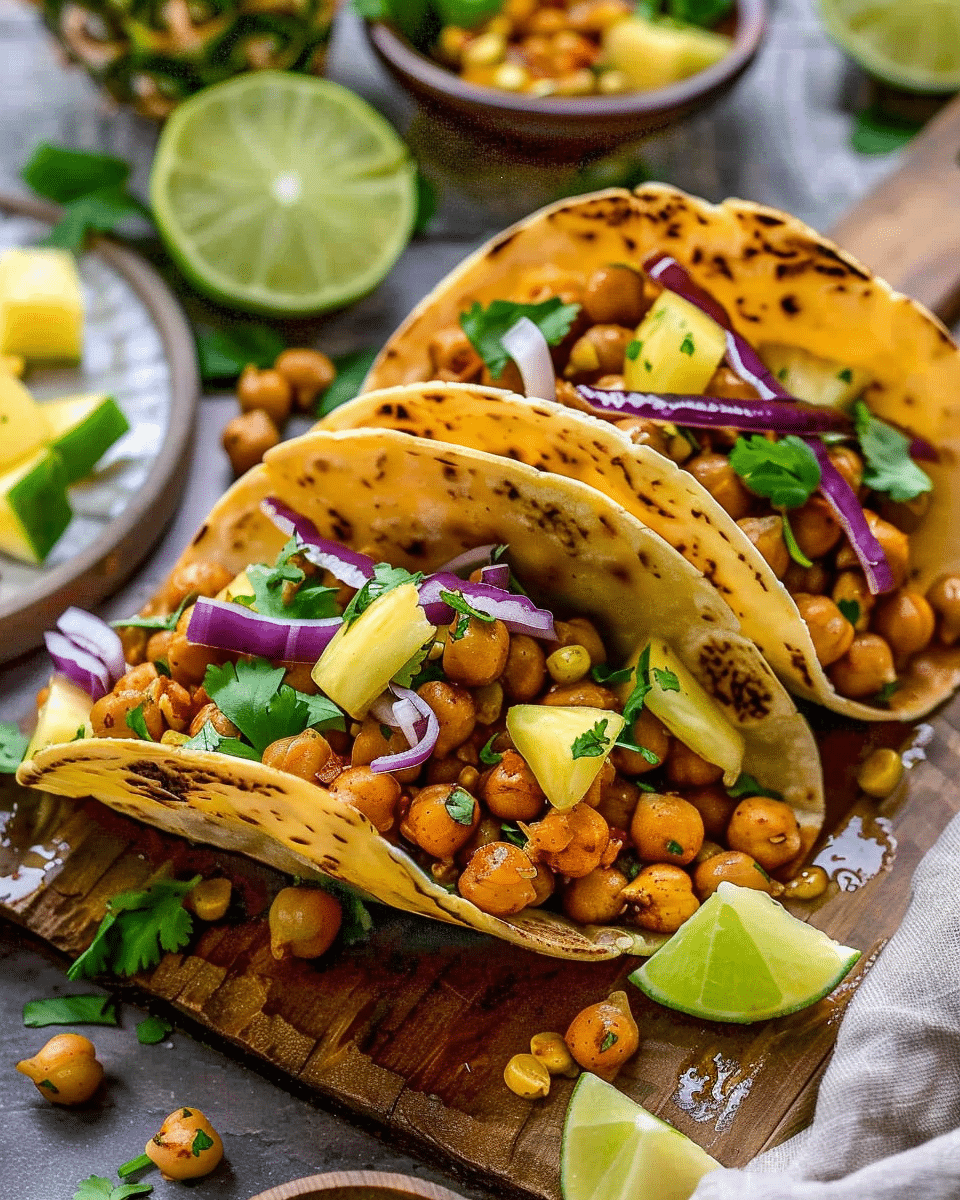 Spicy Pineapple Chickpea Tacos