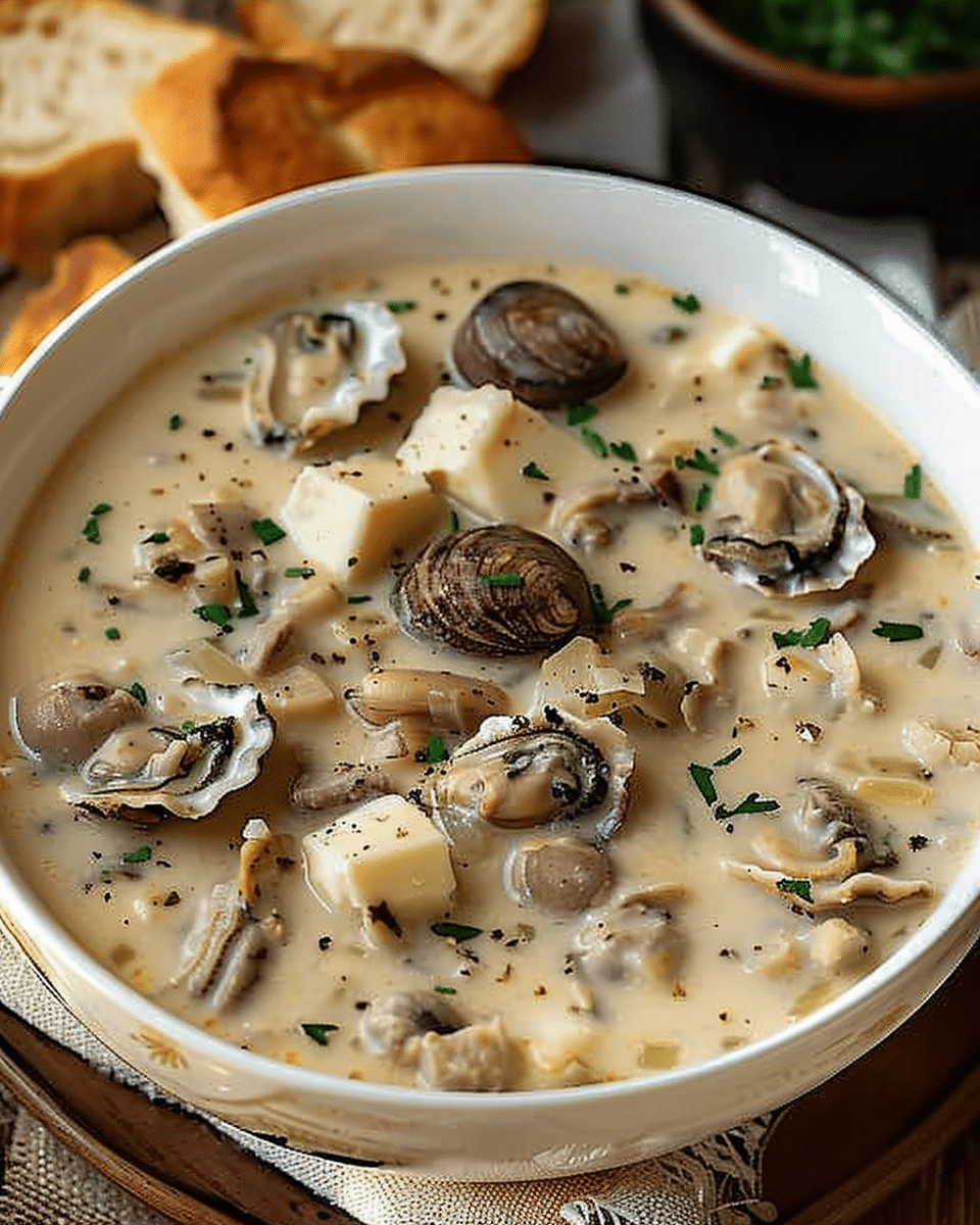 Creamy Southern-Style Oyster Stew with Butter and Spices