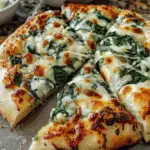 Garlic & Spinach White Pizza on Cottage Cheese Crust