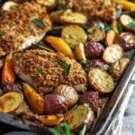 Sheet Pan Crusted Chicken Roasted Vegetables