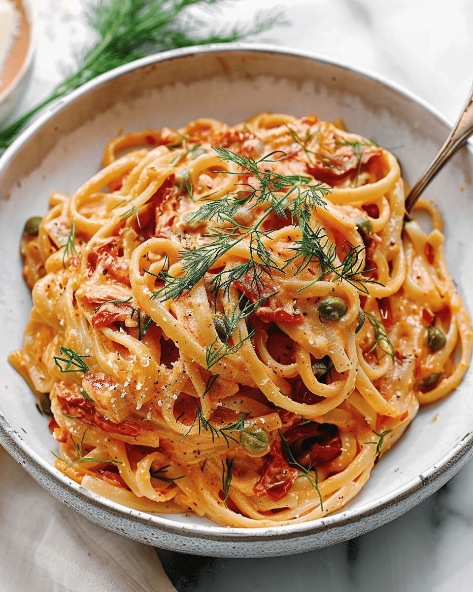 Creamy Sun-Dried Tomato Pasta With Capers And Dill