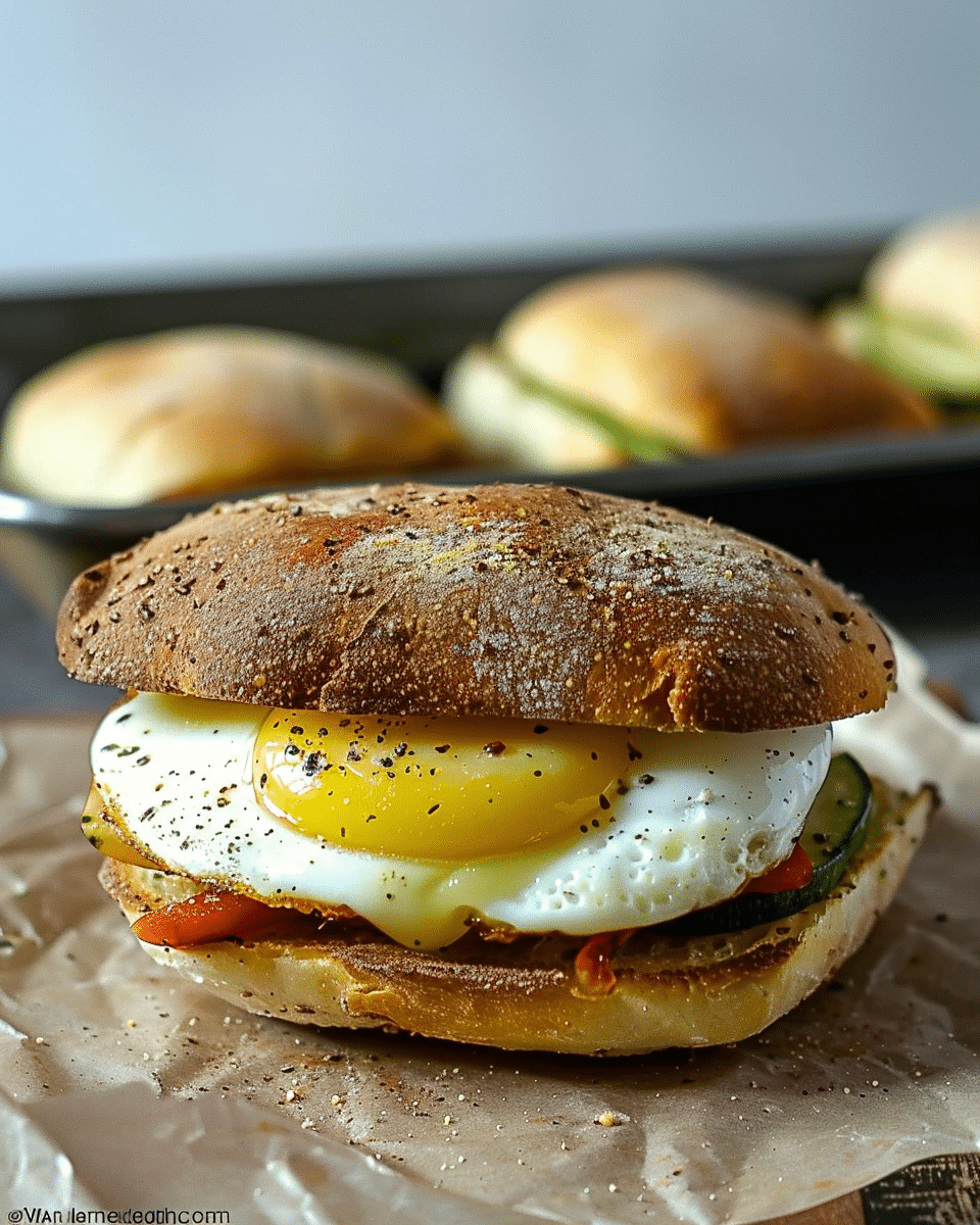 Egg and Roasted Veggie Breakfast Sandwiches