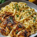 Lemon Garlic Butter Chicken with Creamy Parmesan Pasta