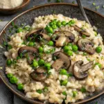 Vegan Mushroom and Pea Risotto