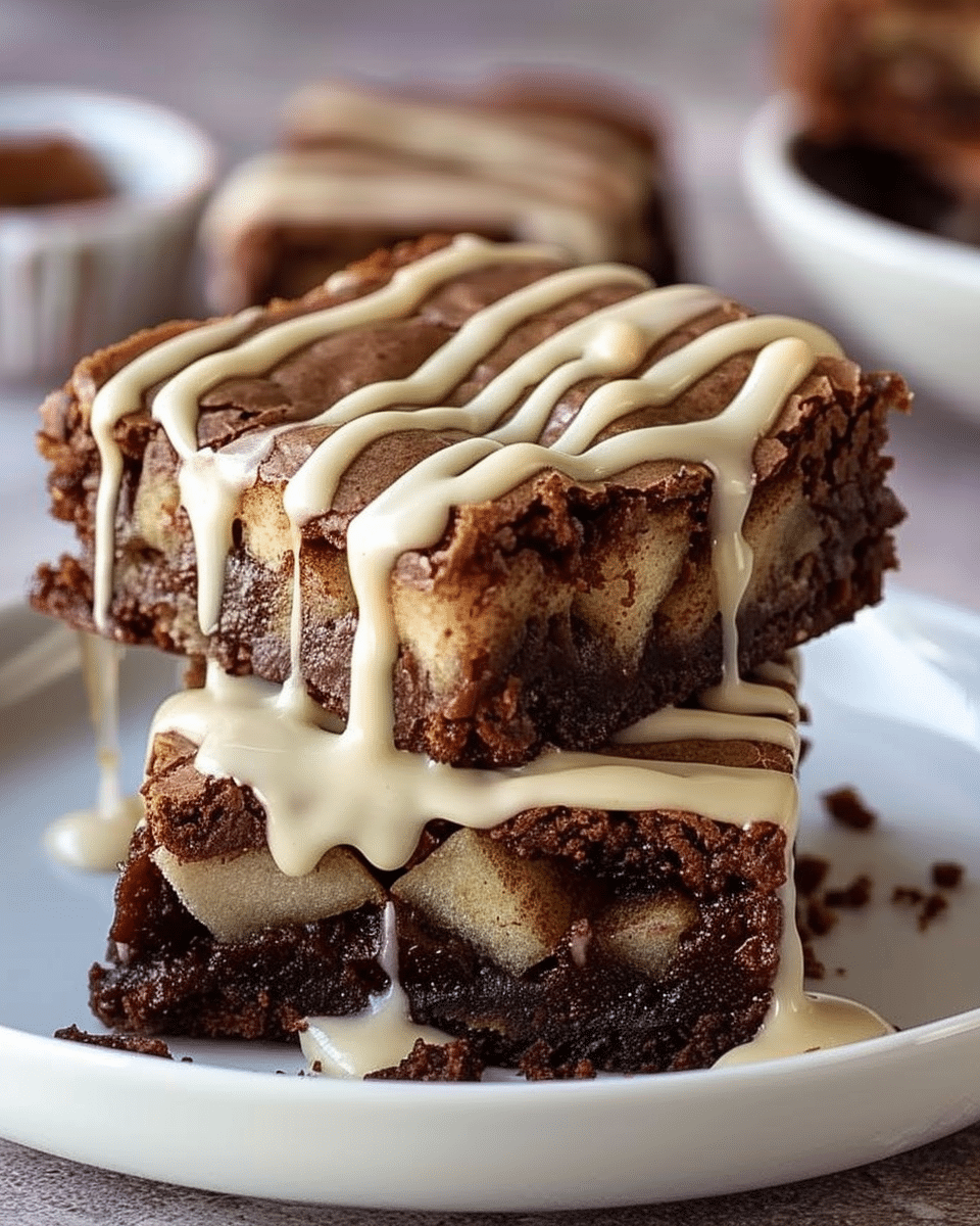 Apple Brownies with Maple Glaze